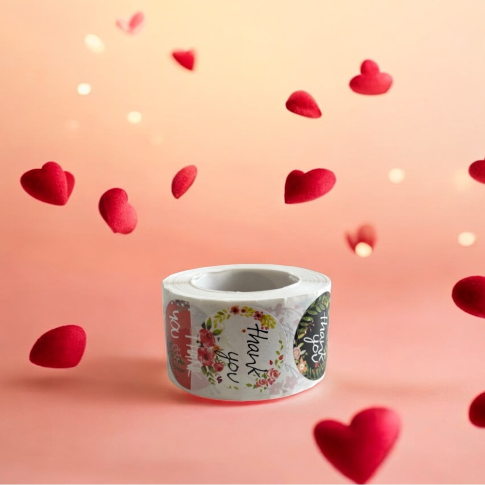 1 Roll 500 PC Thank You New Stickers Business Supplies Cute Stickers - Picture 3 of 3